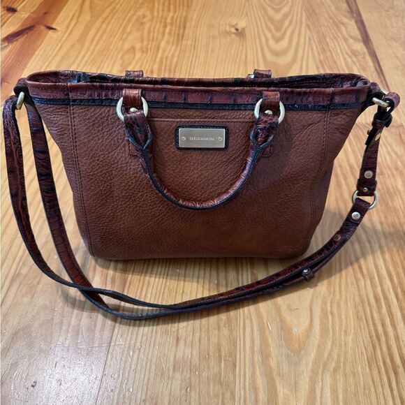Brahmin Mini Arno Tri-Color Brown Leather Hand Shoulder Bag Melbourne - Picture 3 of 16